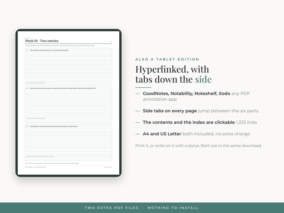 Hyperlinked digital edition for iPad and GoodNotes