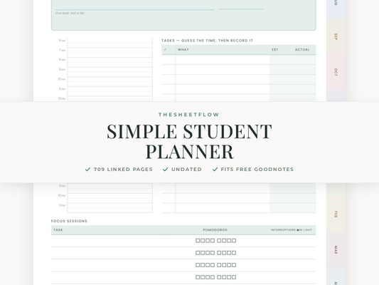 Student Planner — undated 709-page digital planner for GoodNotes
