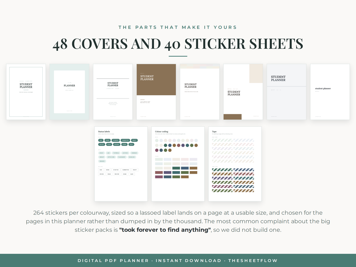 48 covers and 40 sticker sheets chosen for these pages